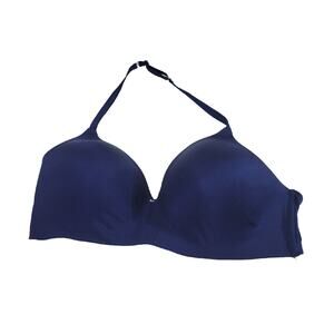 Montelle Blue Full Coverage Adjustable Halter Wire Free T-Shirt Bra Size 40D